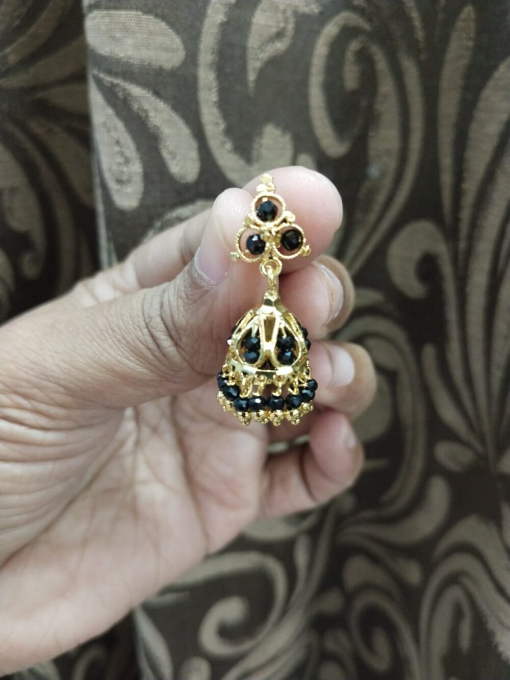 Gold-Tone Bead Jhumka Earrings – Traditional Ethnic Wear Jewelry for Women - Image 9